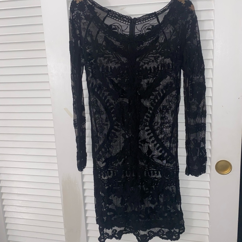 Black see through dress